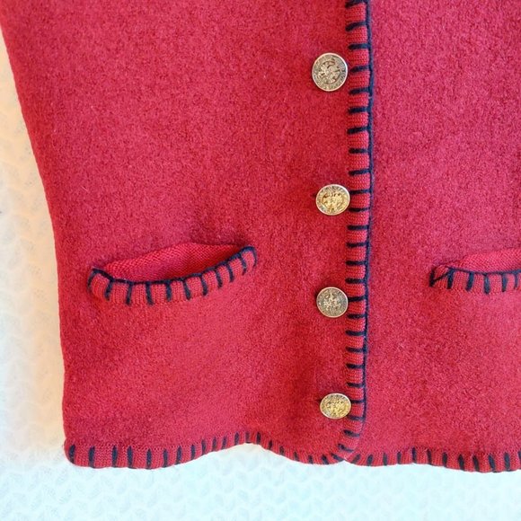 Vintage red wool vest - Picture 11 of 15